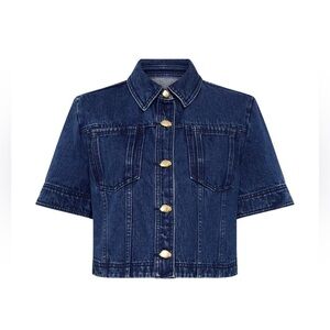 Aje may denim cropped shirt jacket shacket 6 NWT